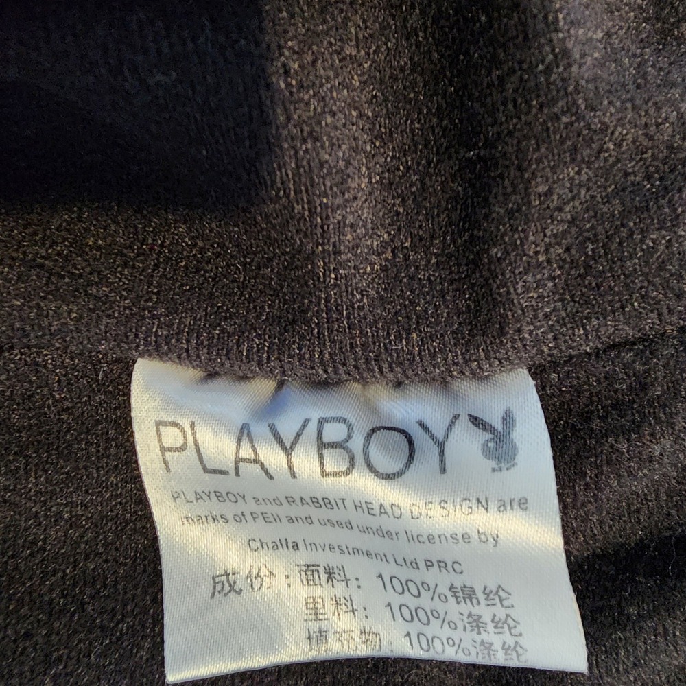 Playboy Jacket Black Bomber Style Quilted Rabbit Logo Patches Women's - Picture 4 of 12
